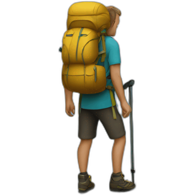 Hiker on top of kilimanjaro emoji