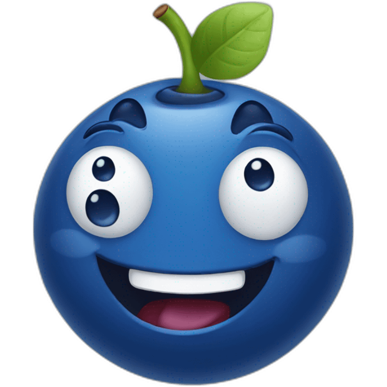 cheerful blueberry emoji