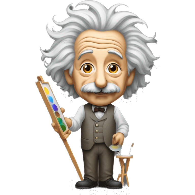 painter albert einstein paints himself emoji