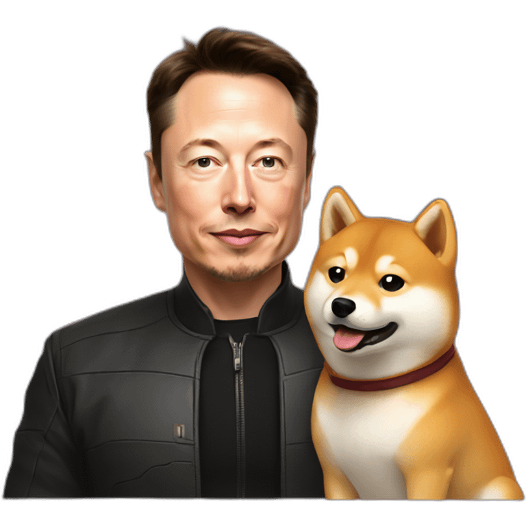 Elon musk with a shiba emoji