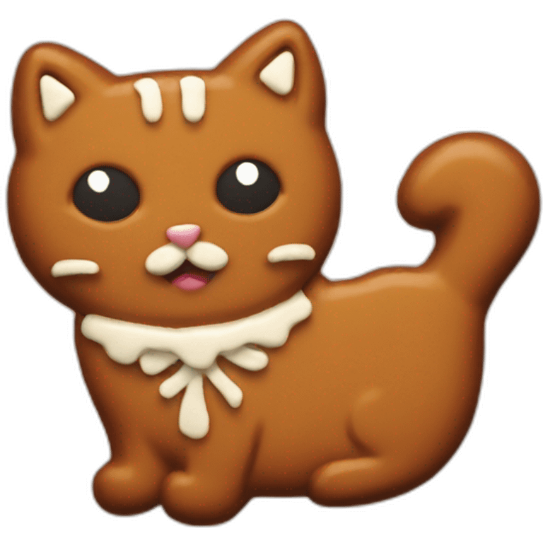 Gingerbread cat cookie emoji