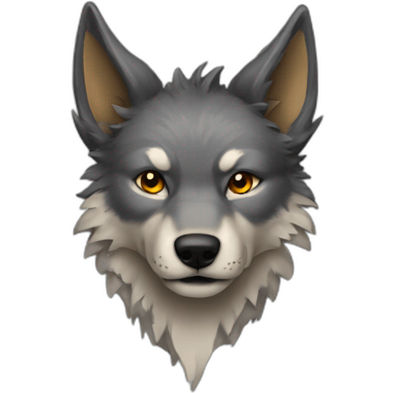 Scarred wolf with dragon wings emoji