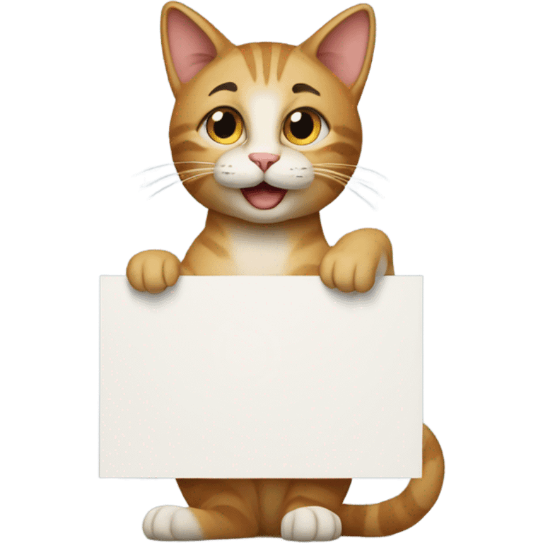 Cat holding a blank sign emoji