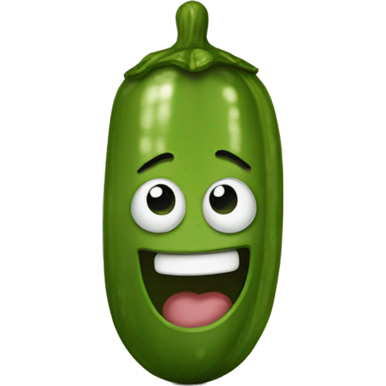 Pickle smiling emoji