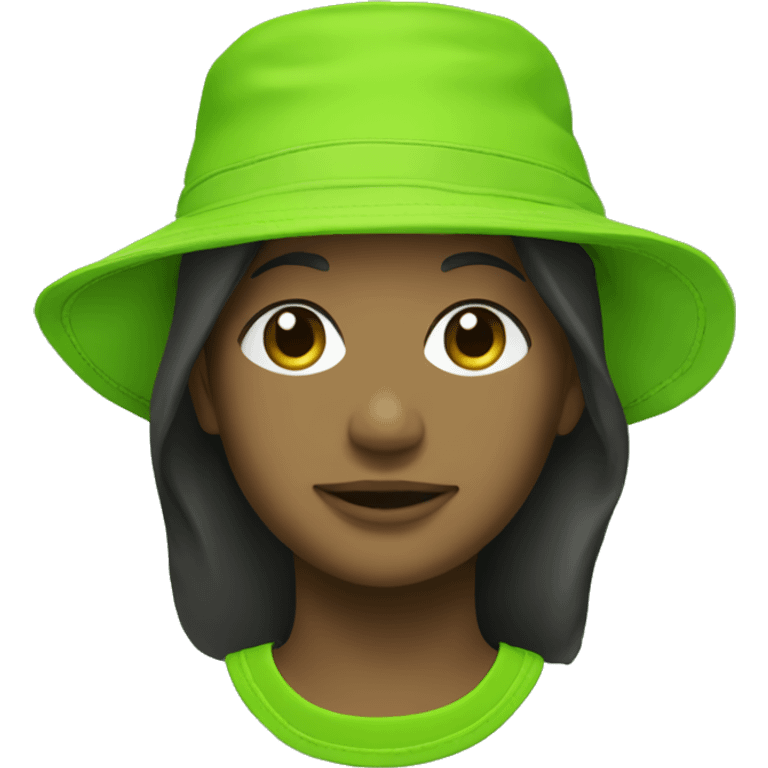 Lime green bucket hat emoji