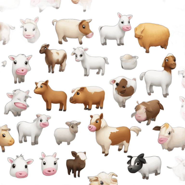 farm animals partying  emoji