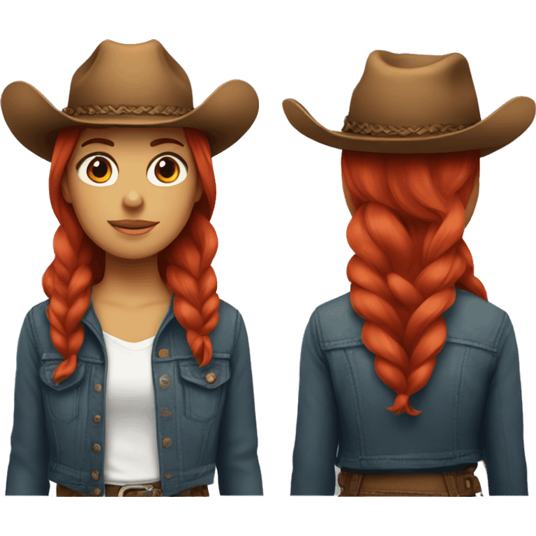 girl with red hair cawboy hat emoji