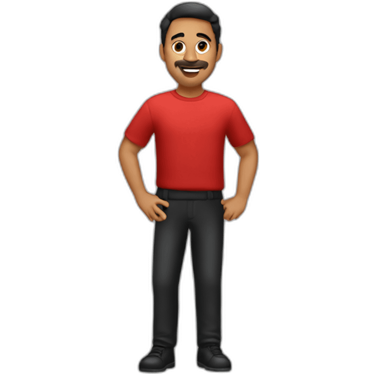 delivery latín man in black and red clothes emoji