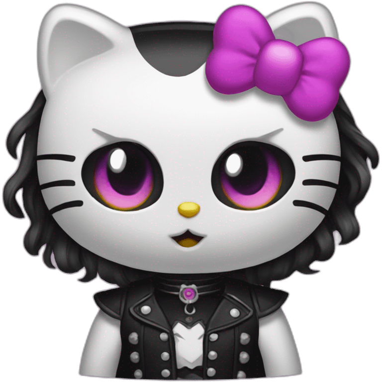 Hello kitty Goth emoji