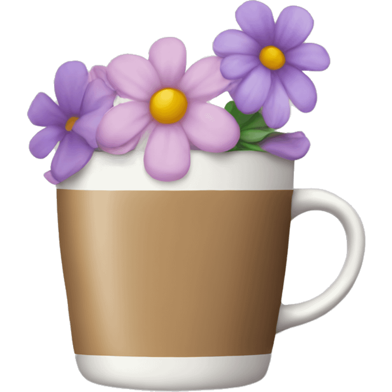 Coffee cup with flowers emoji