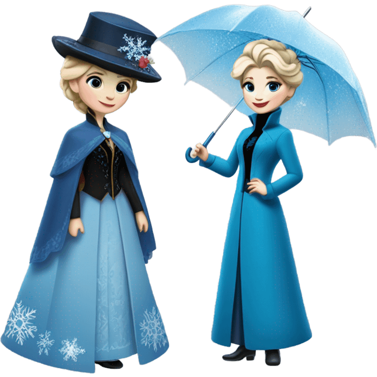 Elsa next to Mary poppins emoji