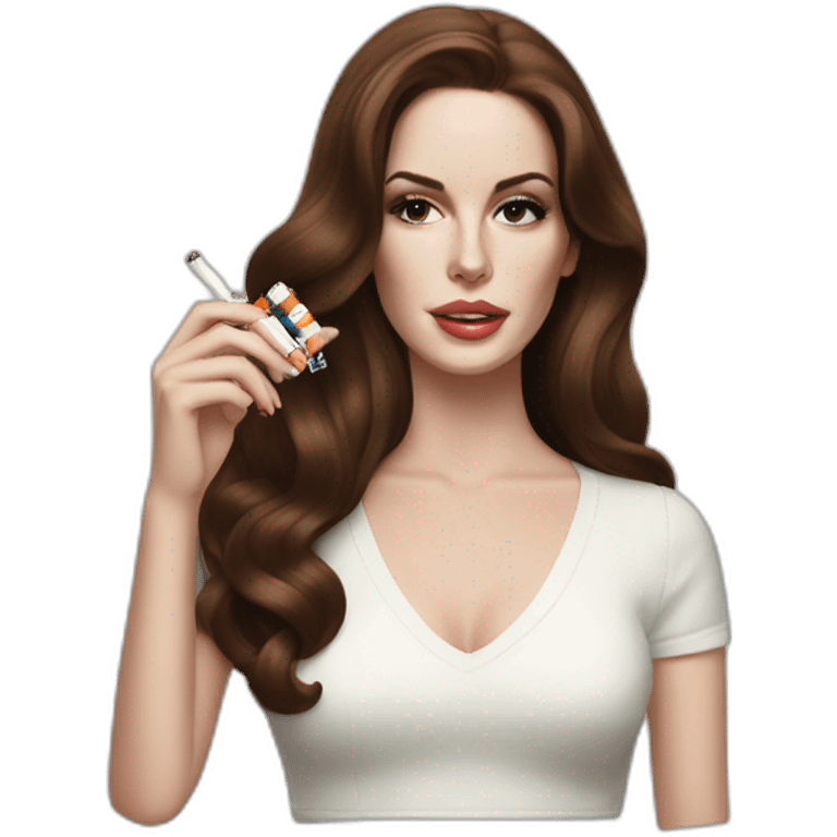 Lana del rey with a pack of cigarettes emoji