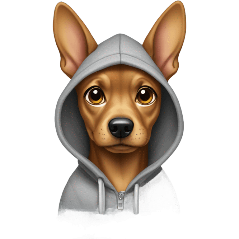 Pincher wearing a hoodie emoji