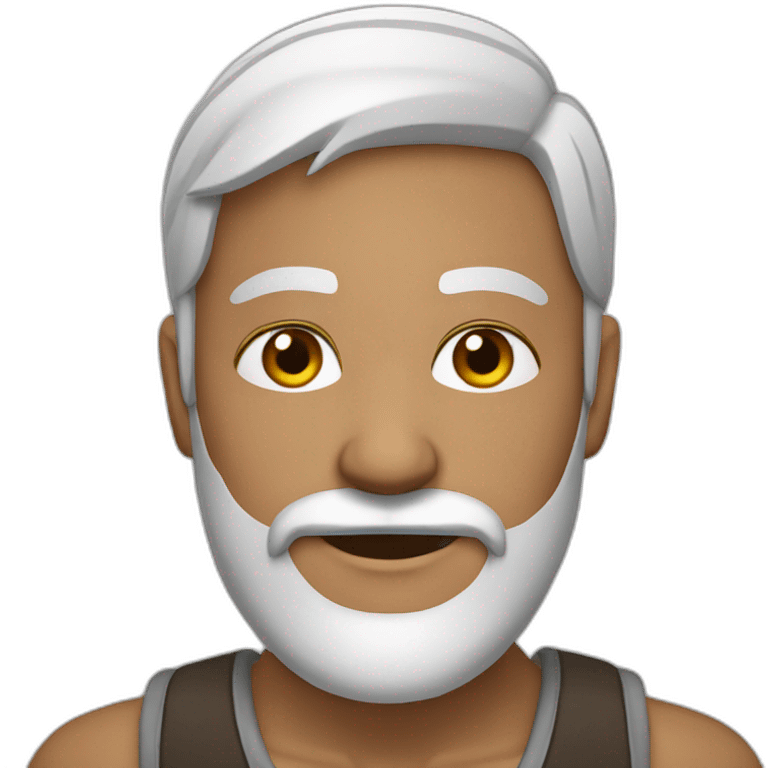 white tone indian adult with black beard emoji