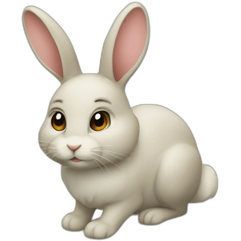 Lapin sur chat emoji