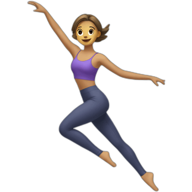 chica bailando con ropa gimnasia emoji