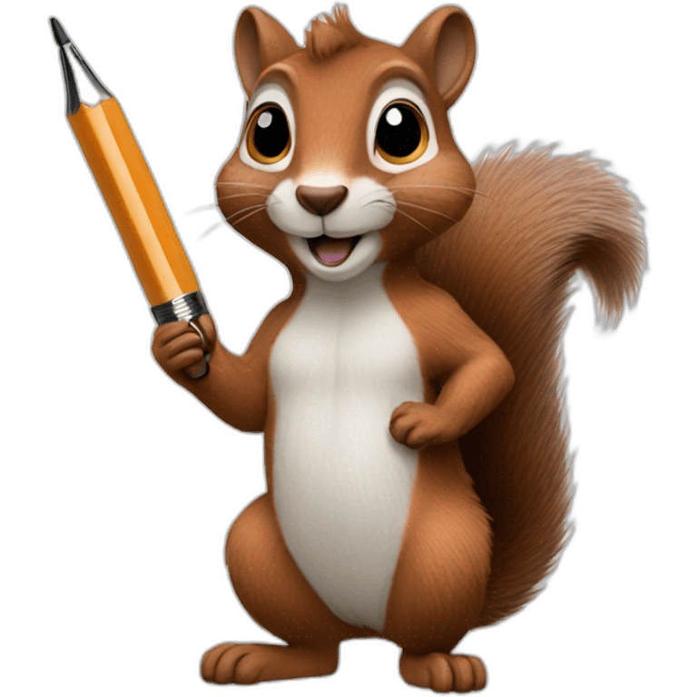 squirrel with a pen hand emoji