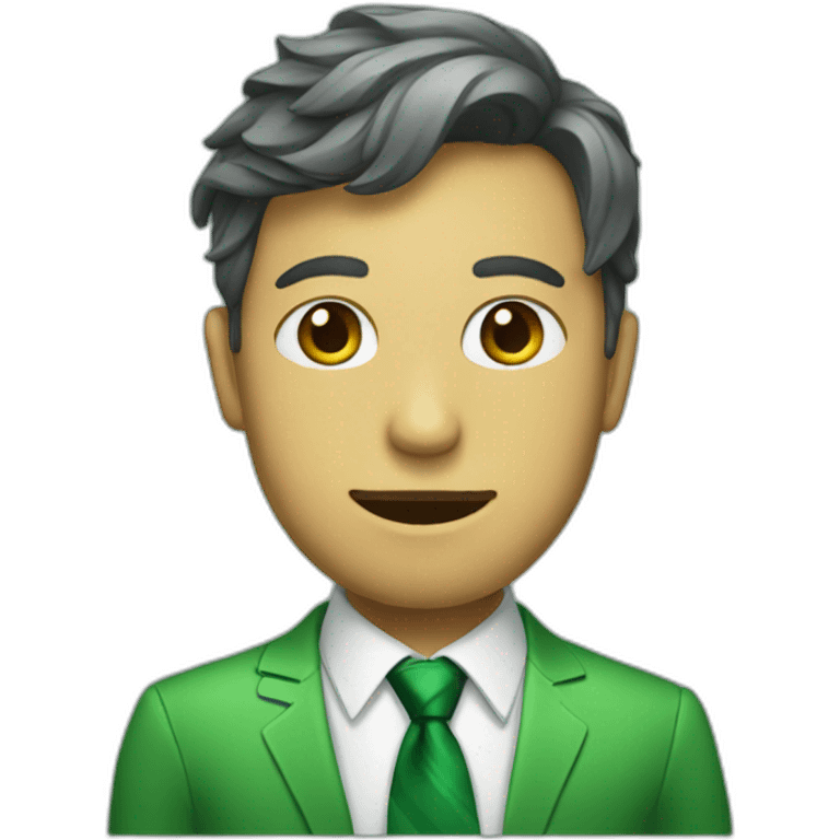 Green person with a tie\ emoji