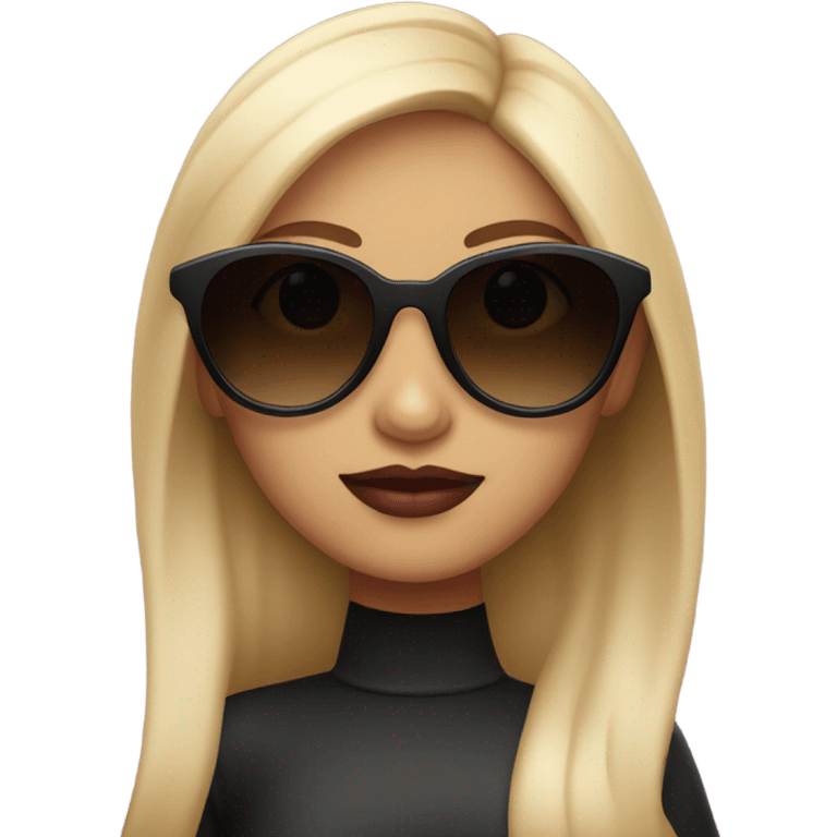 A girl with sunglasses and juicy lips emoji