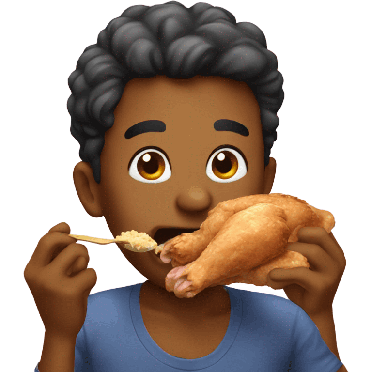 person eating chicken emoji