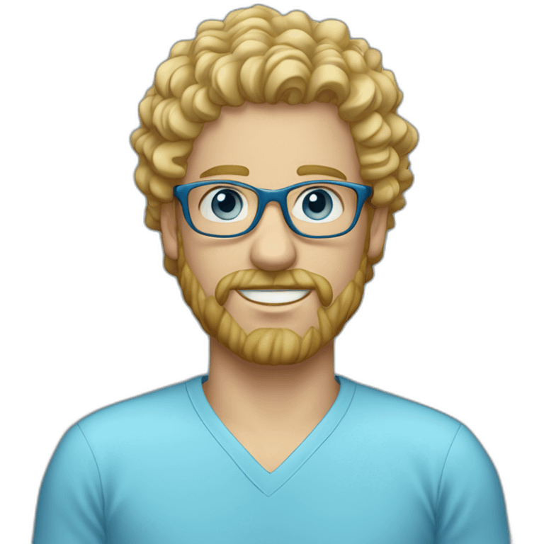 portrait-of-man-curly-blond-haired-blue-eyed-with-goatee-glasses-sky-blue-shirt-computer emoji