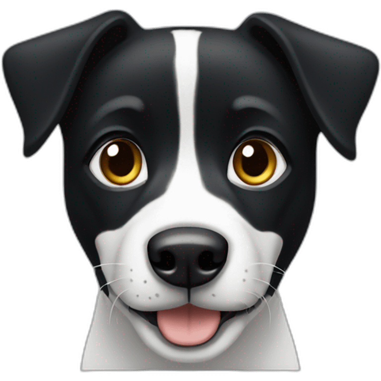 black dog with white elements emoji