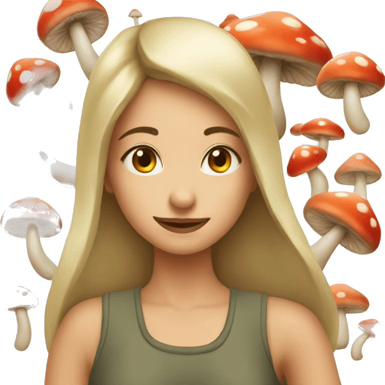 Girl with mashrooms emoji