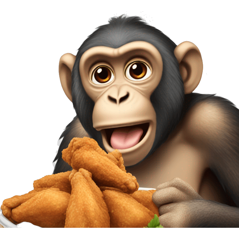 monkey eating chicken wings  emoji