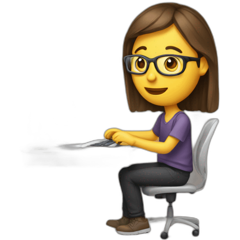 graphic designer working in a computer emoji