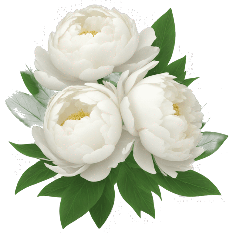 White peonies bouquet emoji