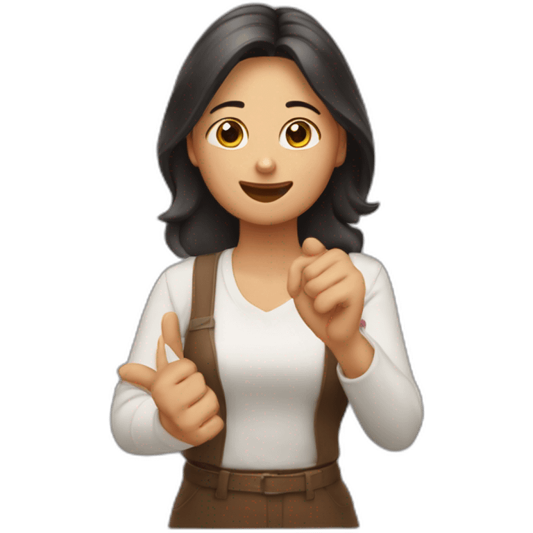 Mujer morocha dando el ok con la mano emoji