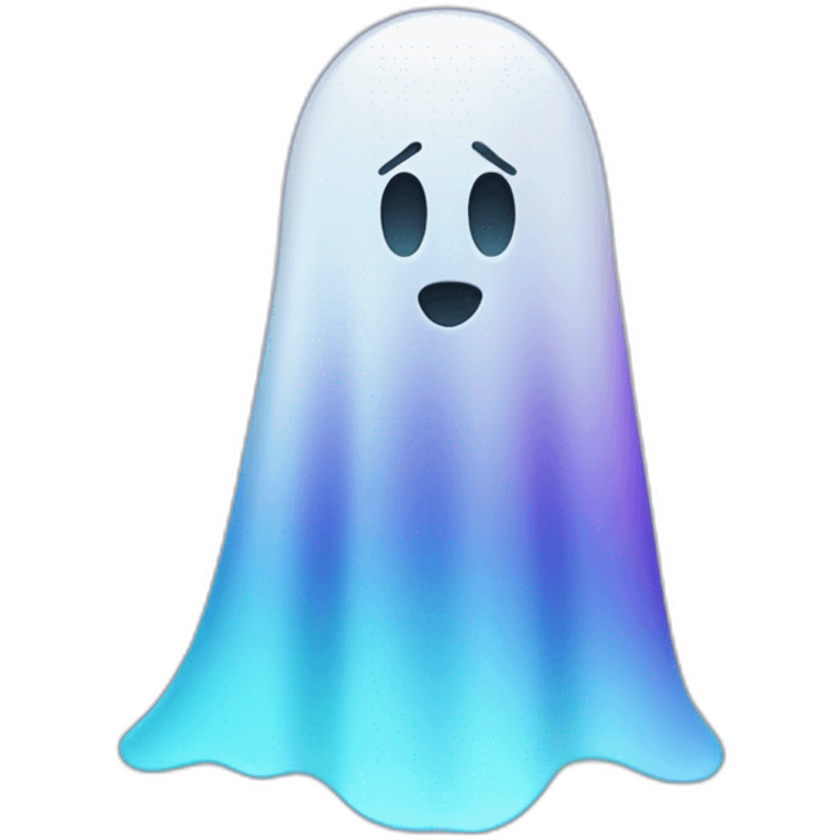 A ghost with a purple and blue blurred gradient in a modern style. emoji