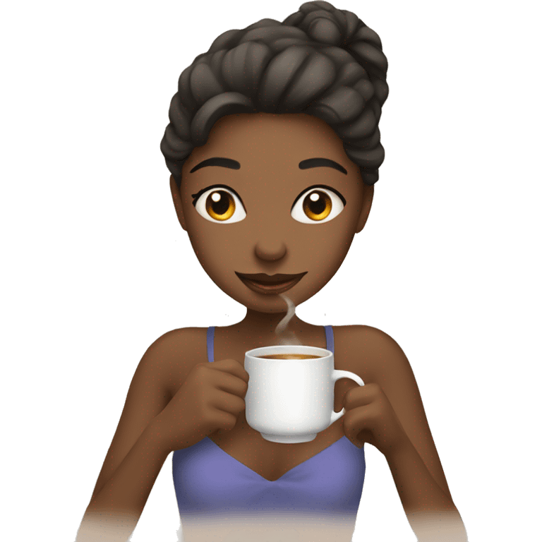 Girl sipping tea emoji