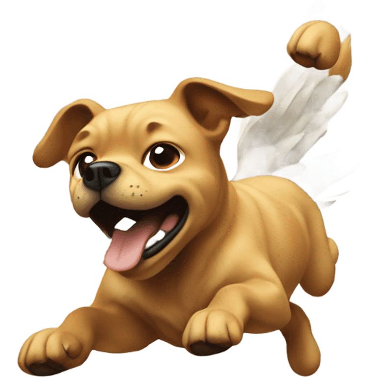 Flying dog crashing into wall emoji