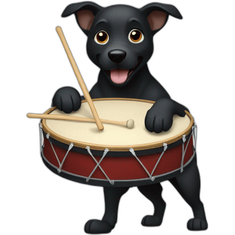 Black Dog playing a drum emoji