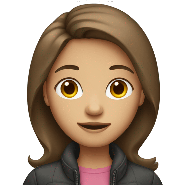 brown haired girl in jacket emoji