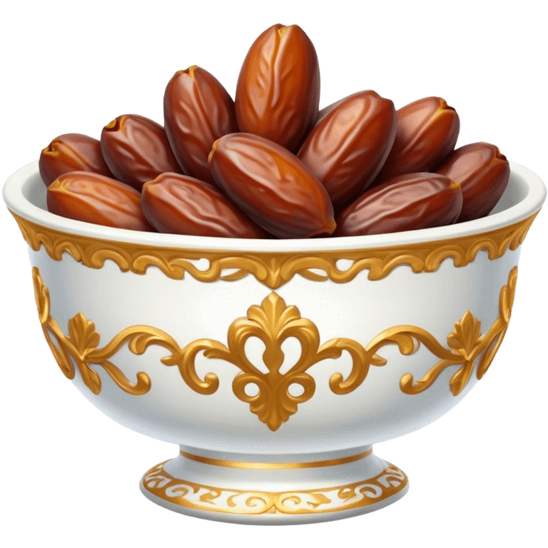 Bowl of dates in rococo style emoji