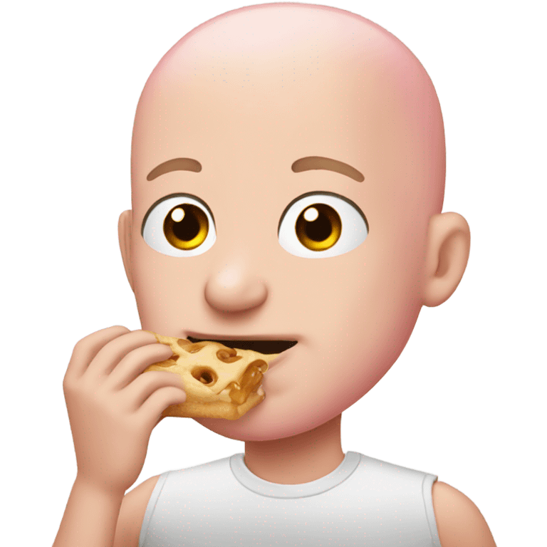 Pink bald guy eating emoji