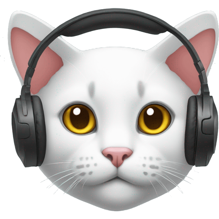 cat with gaming headphone emoji