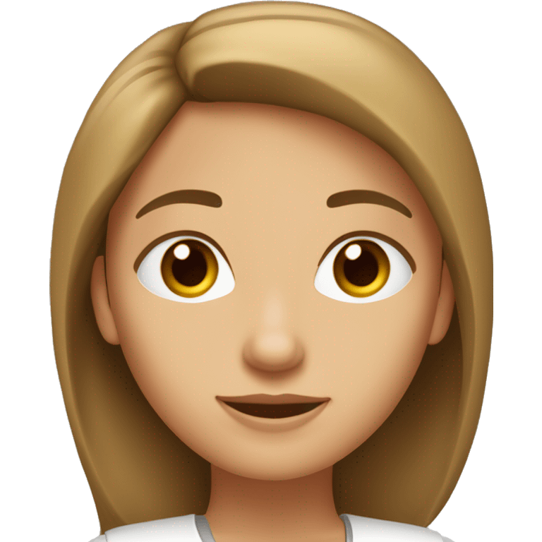 Mujer Blanca con pelo castaño claro y ojos café oscuro emoji