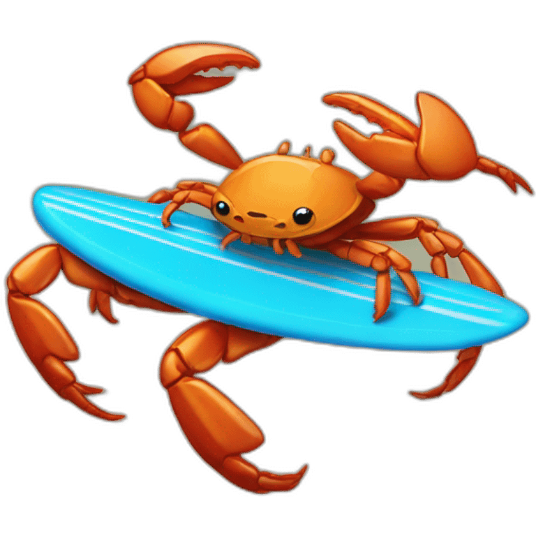 crabe qui surf emoji