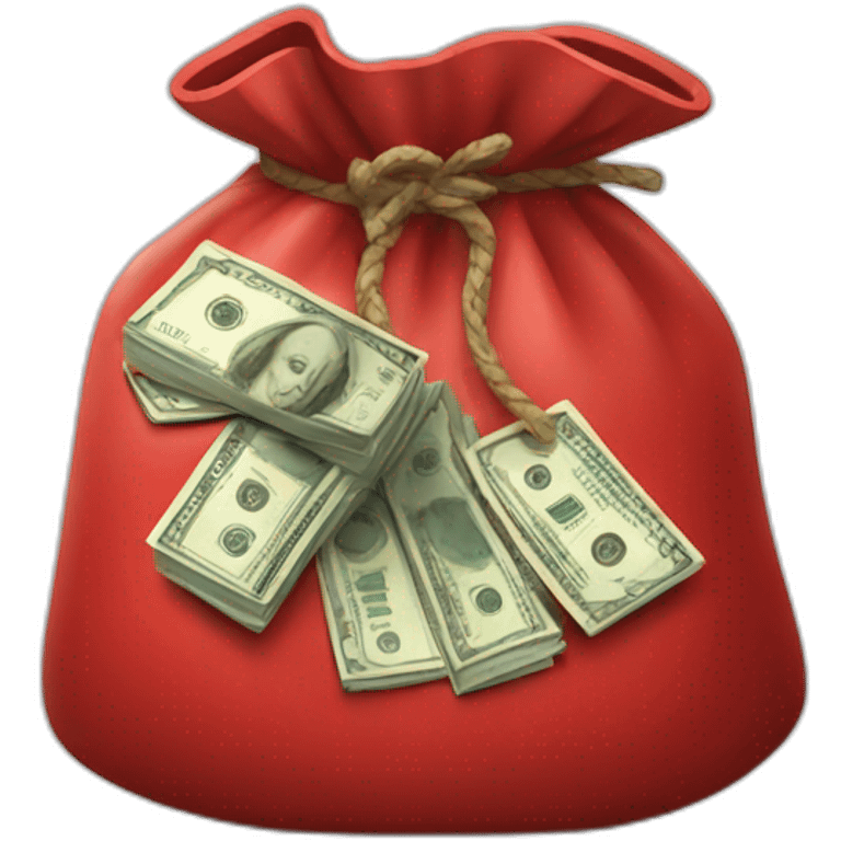 a red bag of money emoji