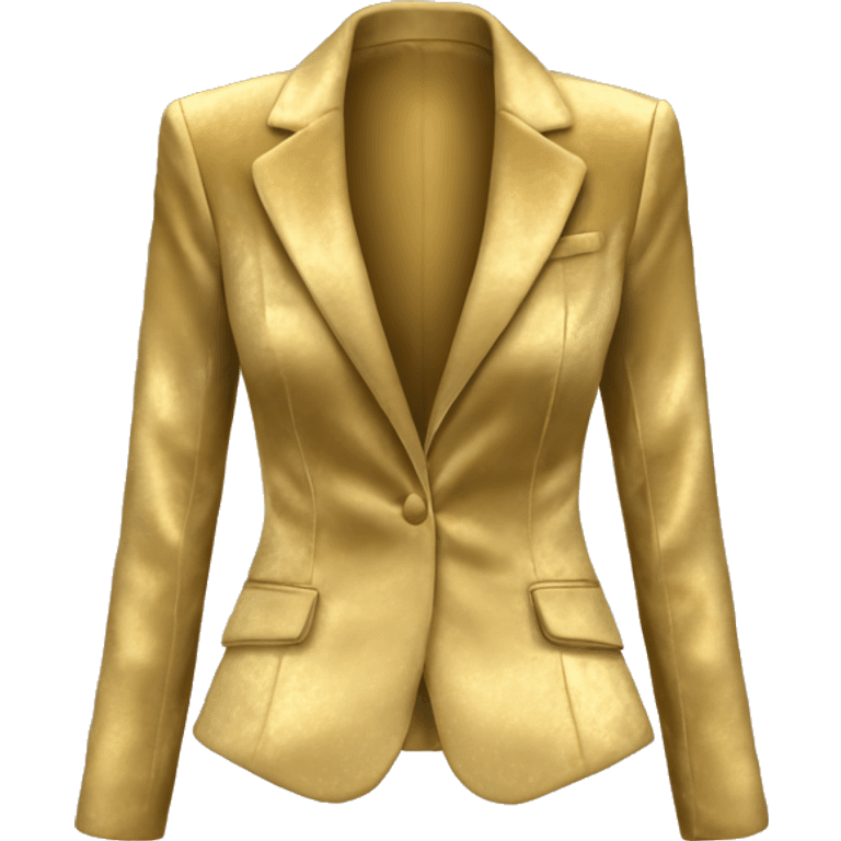 Realistic isolated open gold velvet feminine fashion blazer jacket.  emoji