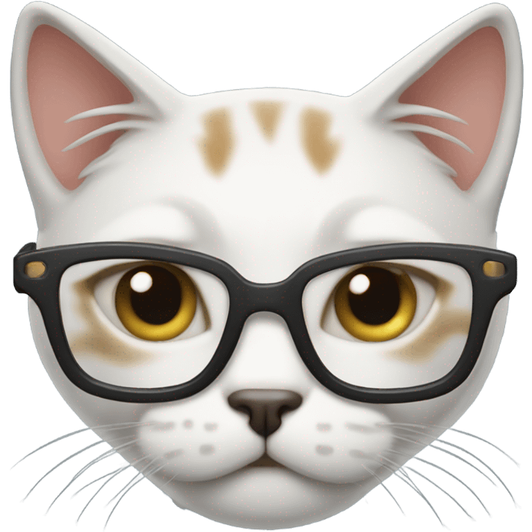 cat with glasses and very tired eyes emoji