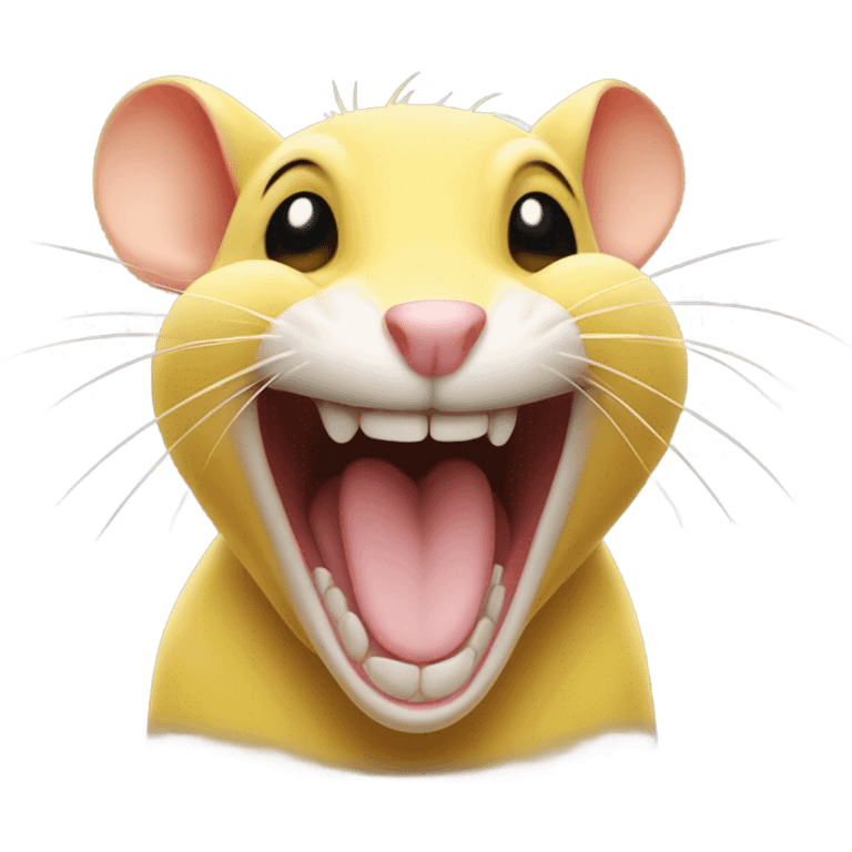 Yellow rat evil laughing emoji