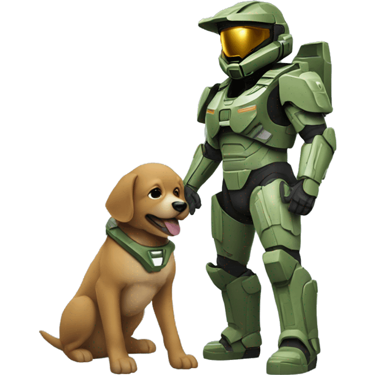 Master chief with a dog  emoji