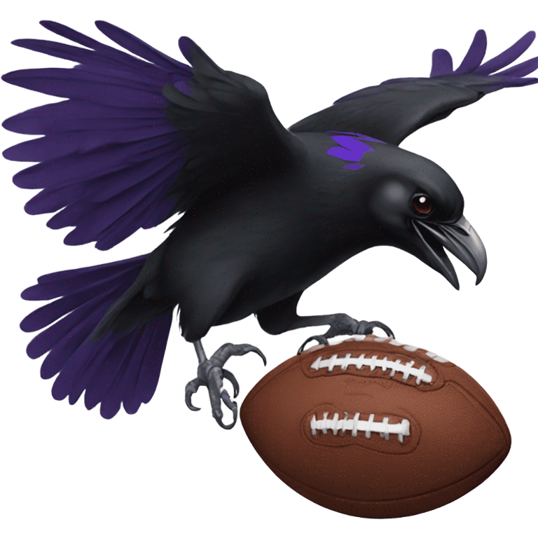 Raven on a football  emoji