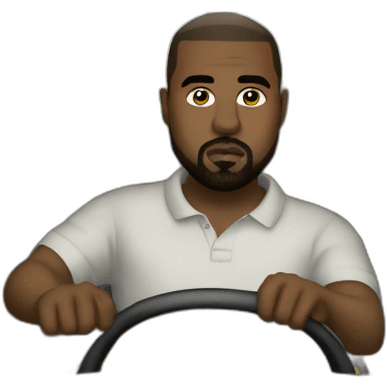 kanye west driving a golf emoji