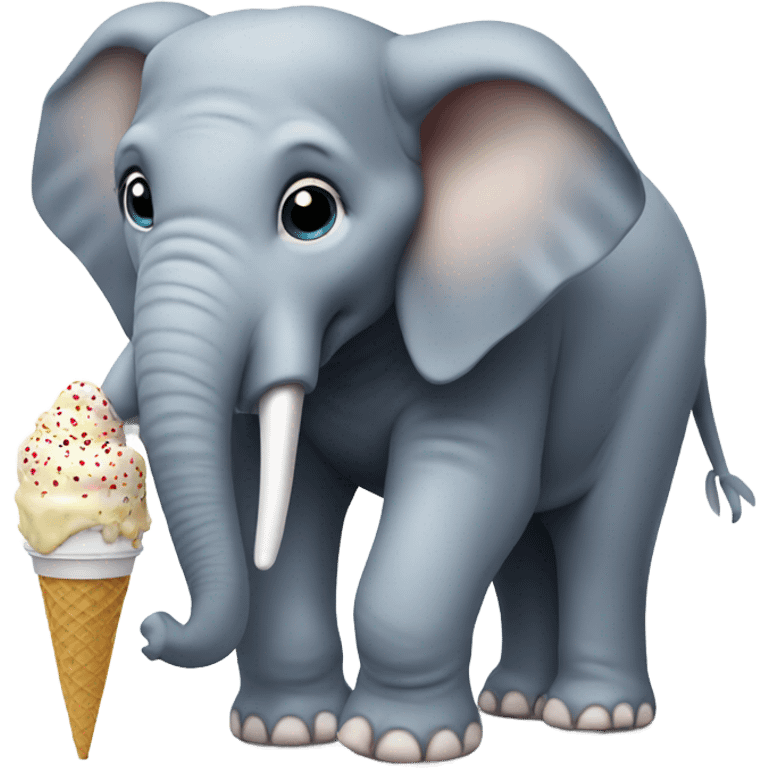 Elephant eating ice cream emoji