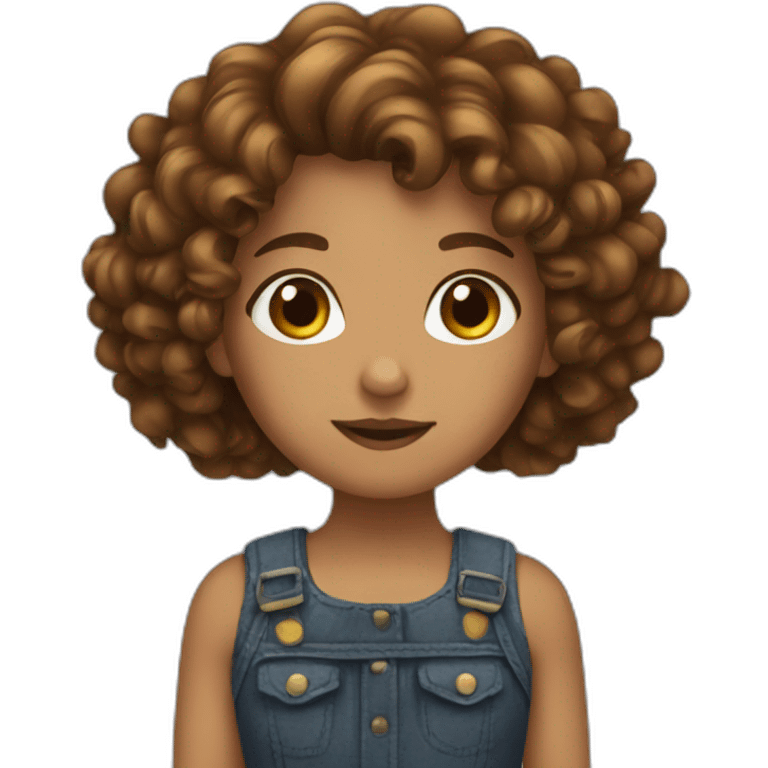 girl with brown curly hair emoji